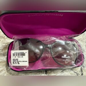 DVF brown sunglasses new with case!